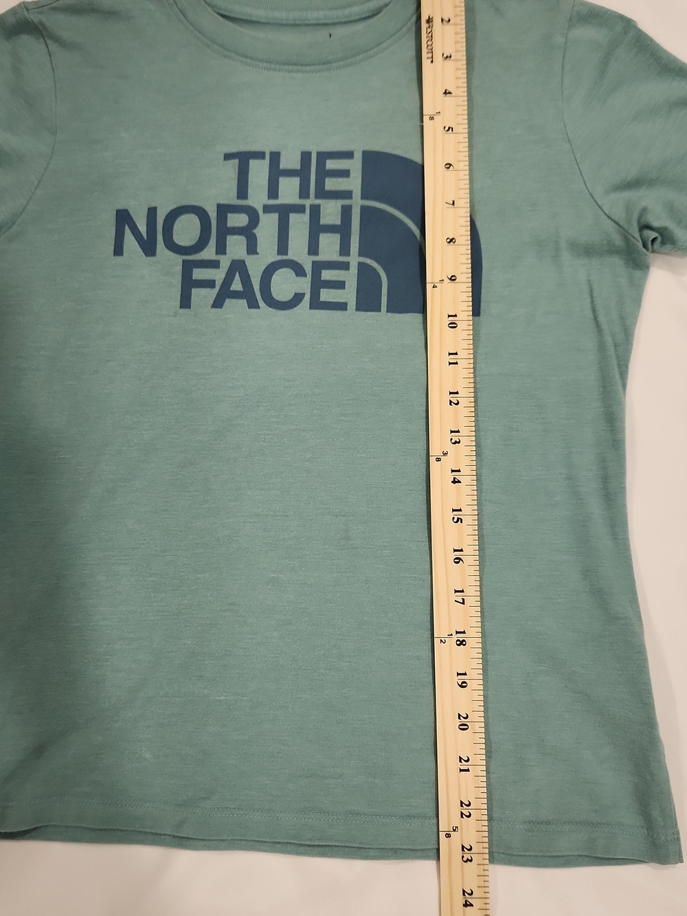 The North Face Women M Shirt Teal Blue Half Dome Logo Tee Tri-Blend Short Sleeve - Picture 7 of 7